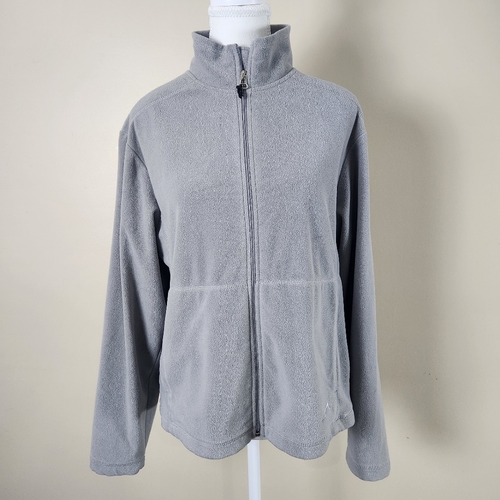 Polar Edge polar fleece jacket size L color Grey side pockets made in Switzerlan